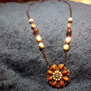 27 inch brown beaded necklace